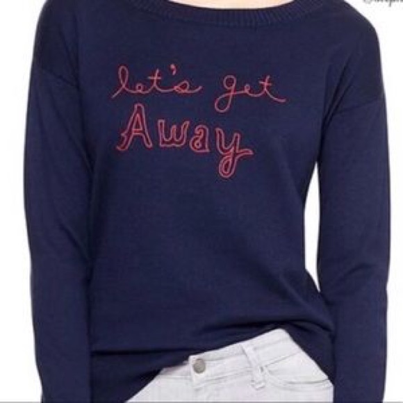 GAP Sweaters - NEW Navy Let's Get Away GAP Embroidered Sweater
